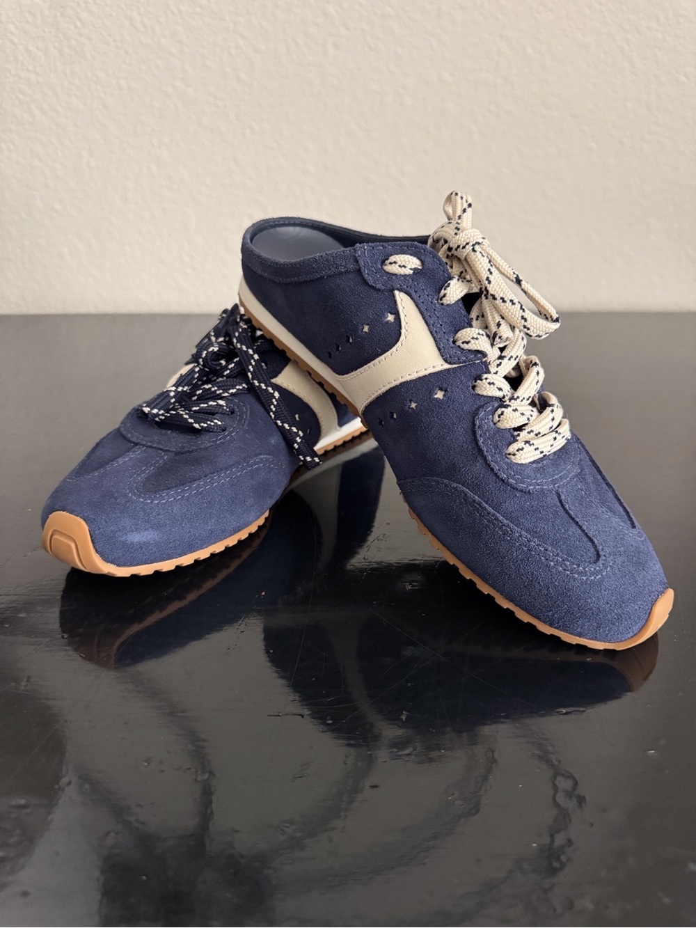 Larroudé Stella Indigo Suede & Napa Leather Mule Sneaker - Picture 6 of 16